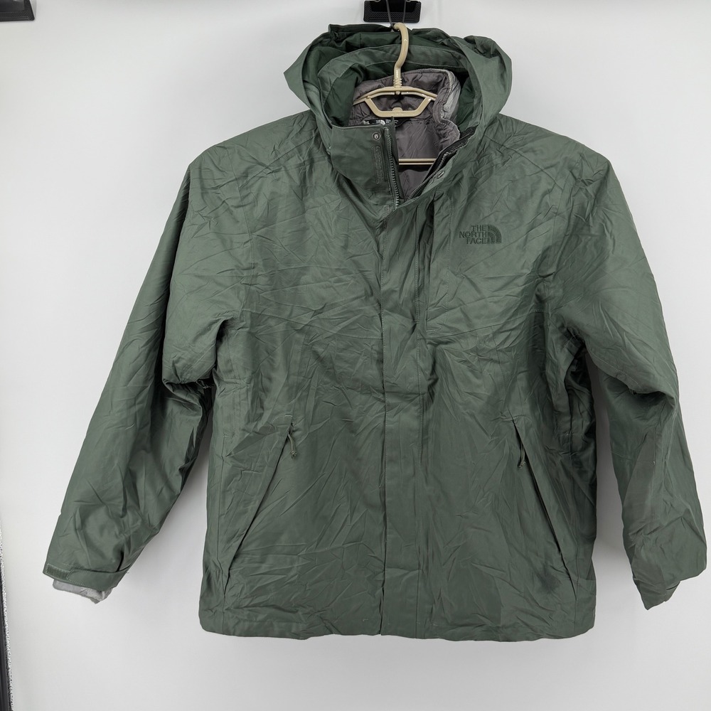 The North Face Mens Large Triclimate 3-in-1 Jacket Green Grey Dryvent Snow Ski